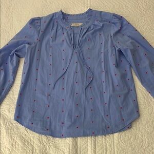 LOFT Blue Polka Dot Women's Top